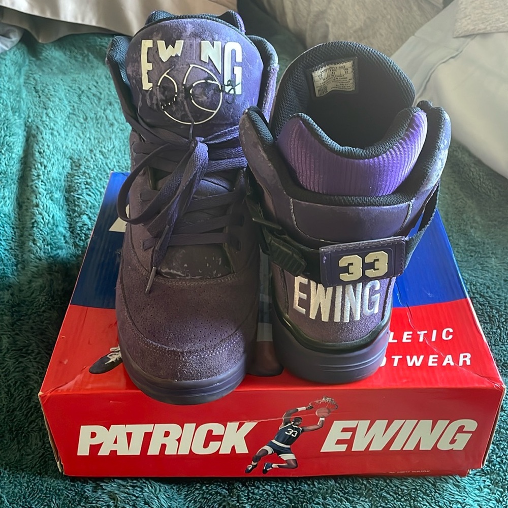 Men’s Patrick Ewing Signature Basketball Shoes. Purple Suede Size 13.